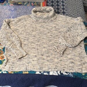 Aerie Offline Cream Cowl Neck Sweater with Chunky Knit and Relaxed Fit